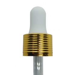 Gold and white ribbed dropper 30ml 18mm-18mm-WTF Lab