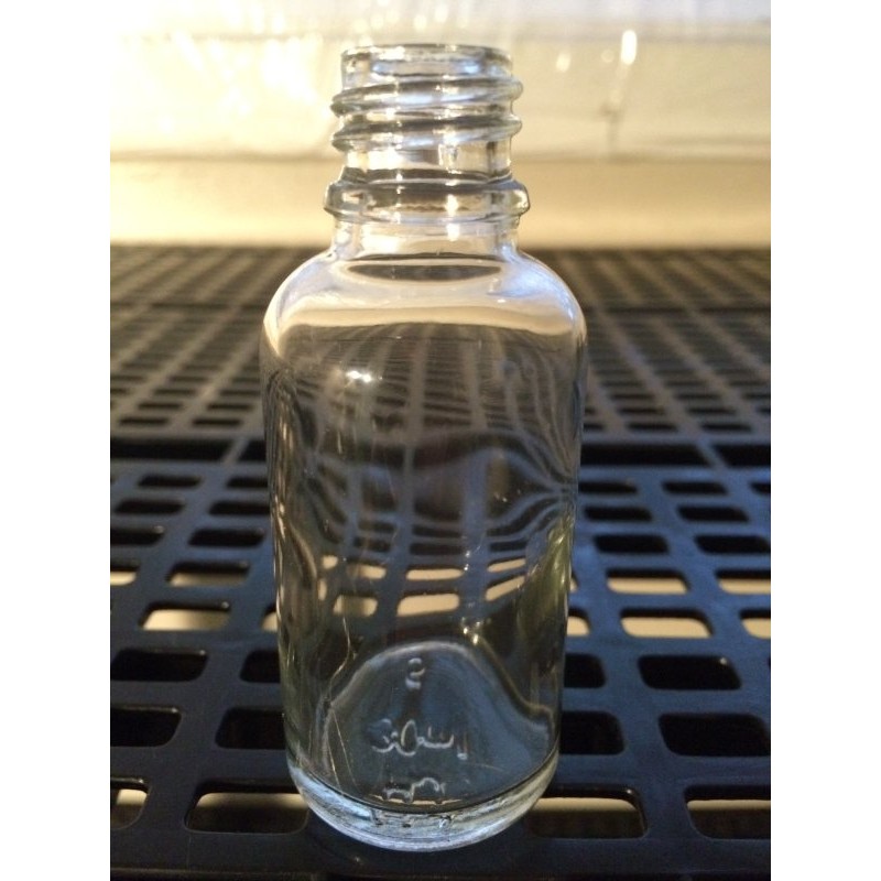 30ml / 1oz Clear Glass Bottle.