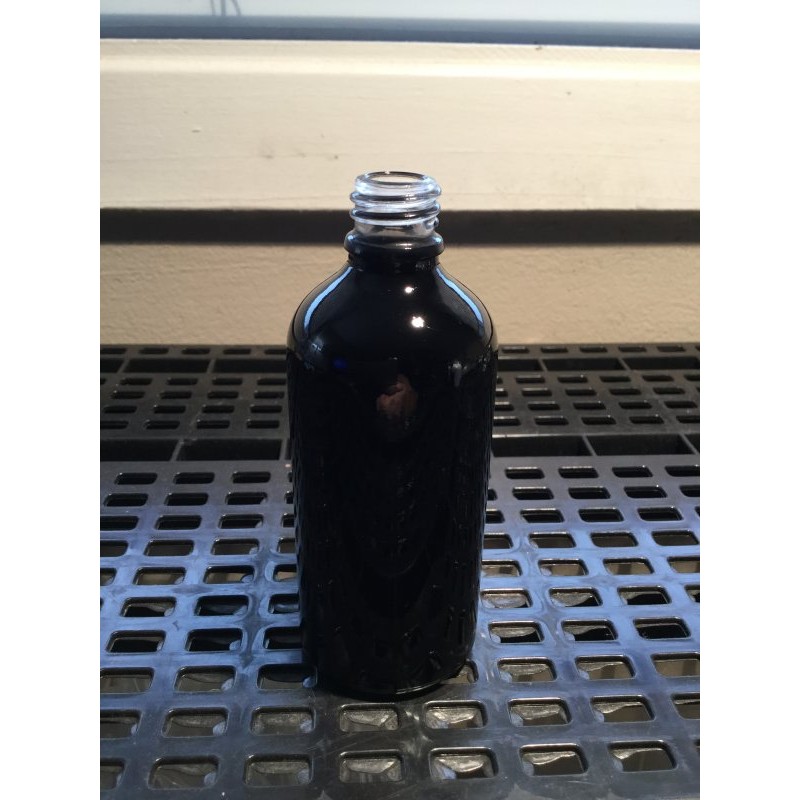 100 ml black glossy glass bottle