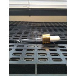Gold and white ribbed dropper 30ml 18mm